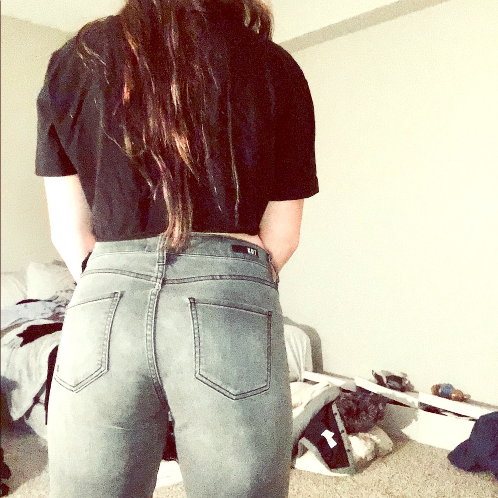 Kut from the Kloth gray/black skinny jeans